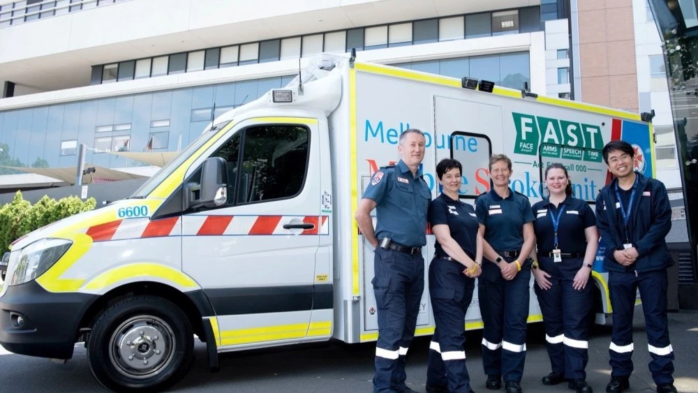 Mobile Stroke Unit with Ambulance Victoria paramedic and the RMH Stroke team