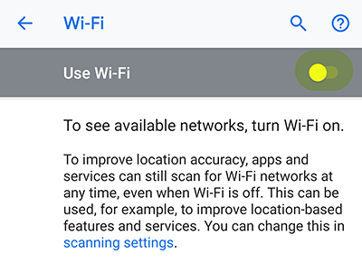 Turn on Wifi