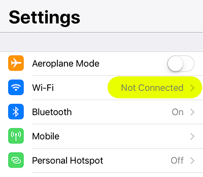 Select wi-fi settings